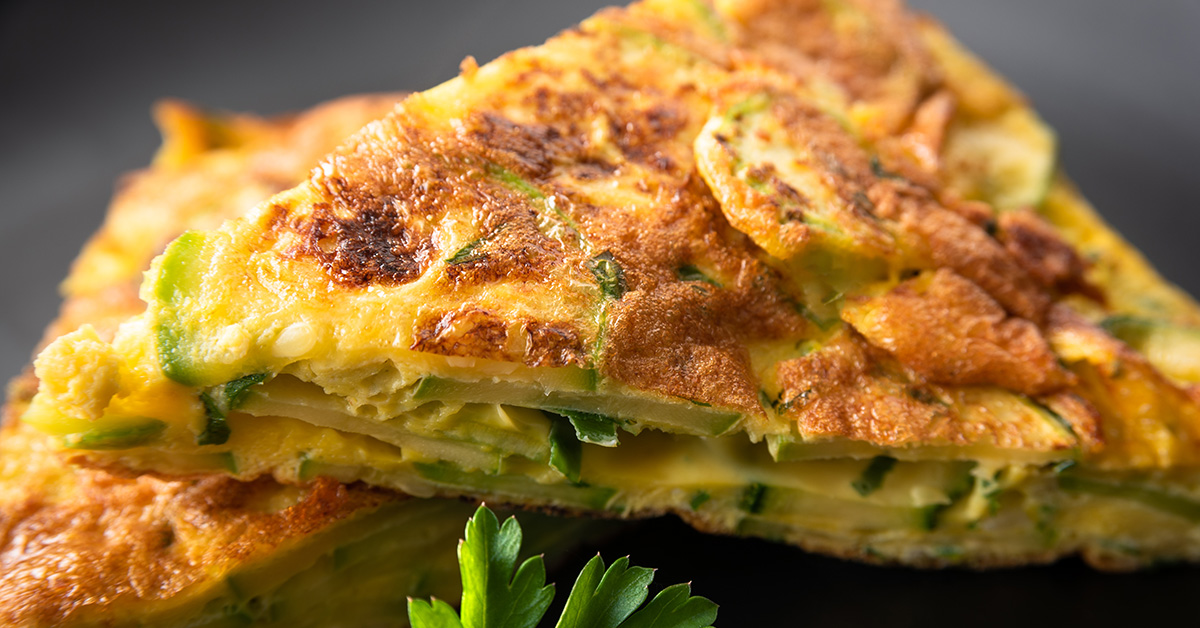 Courgette omelette without oil