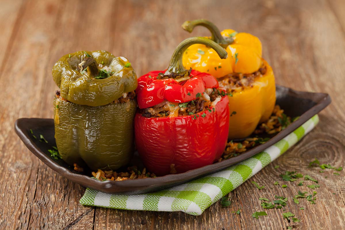 Peppers stuffed with breadcrumbs